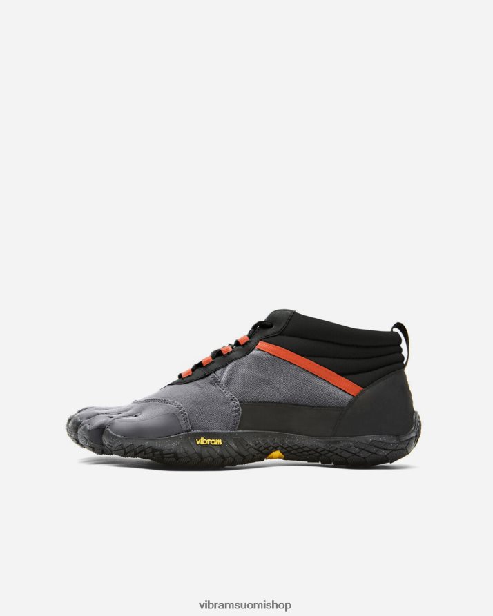 jalkineet 26FF36 Vibram v-trek eristetty musta/harmaa/liekinpunainen miehet